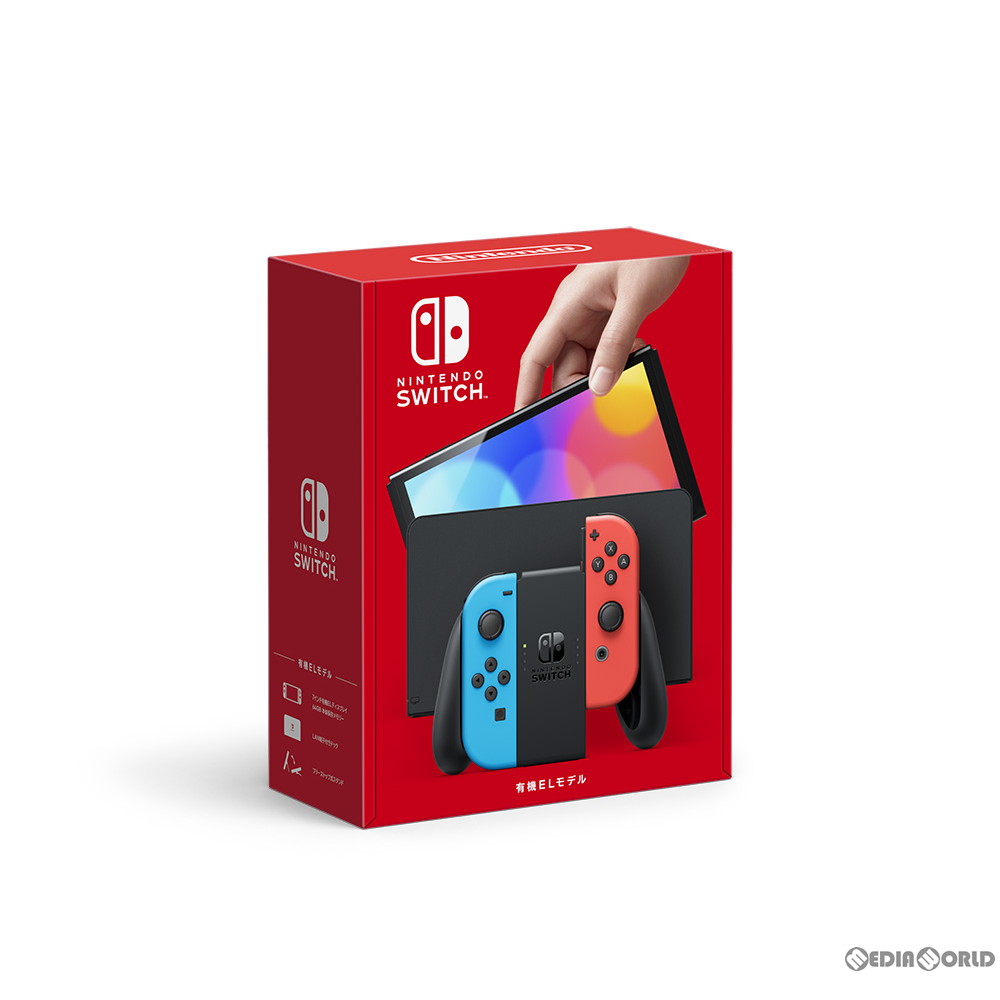 【中古即納】[Switch] (本体)Nintendo Switch(有機ELモデル) ニンテンドースイッチ Joy-Con(L) ネオンブルー/(R) ネオンレッド(HEG-S-KAB